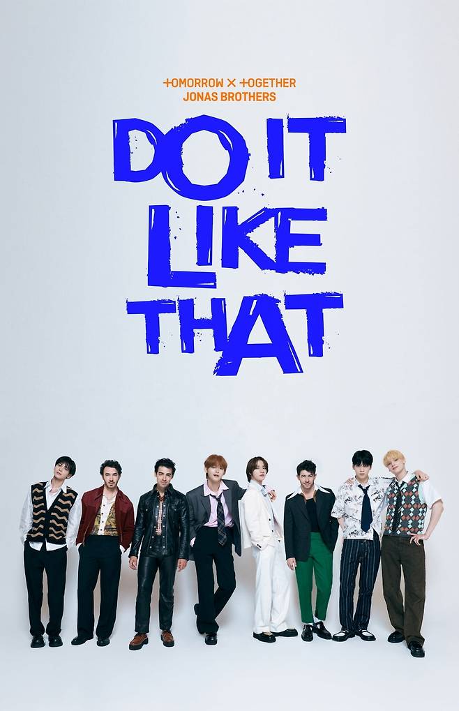 투모로우바이투게더, 조나스 브라더스 'Do It Like That' 콘셉트 포스터. / 사진제공=빅히트뮤직