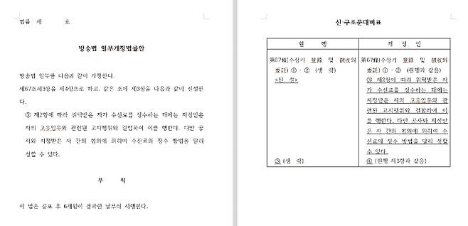 방송법 일부개정법률안. 변재일 의원 제공