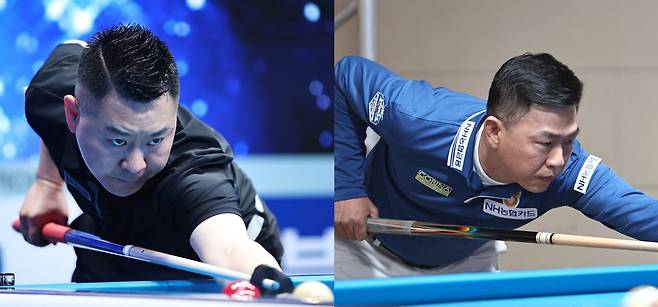 프로당구 2023-24시즌 2차투어 '실크로드&안산 PBA-LPBA 챔피언십' PBA 8강전에서 맞붙는 서현민-마민캄. (프로당구협회 PBA 제공)