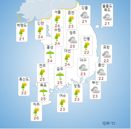 ©기상청: 오늘(9일) 오전 전국날씨