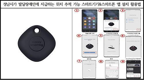 성남시가 발달장애인에 지급하는 위치 추적 가능 스마트기기와 스마트폰 앱 설치 활용법. 사진제공｜성남시