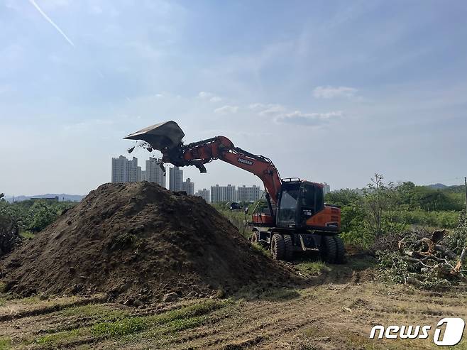 11일 충북도는 전날 충주와 제천의 과원서 과수화상병이 1건씩 발생했다고 밝혔다. 사진은 공적 방제 모습.(자료사진)2023.7.11/뉴스1