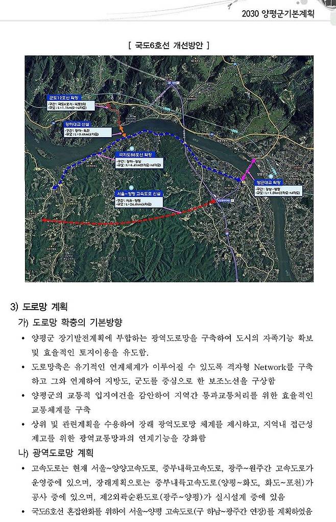 2030 양평군 기본계획 [양평군 제공. 재판매 및 DB 금지]