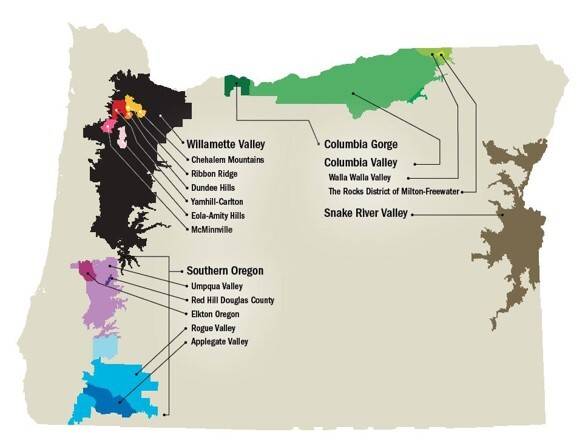 오리건 와인 산지.&nbsp; &nbsp;&nbsp;출처 오리건 와인 보드