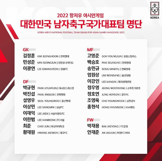 사진=대한축구협회(KFA) 공식 SNS