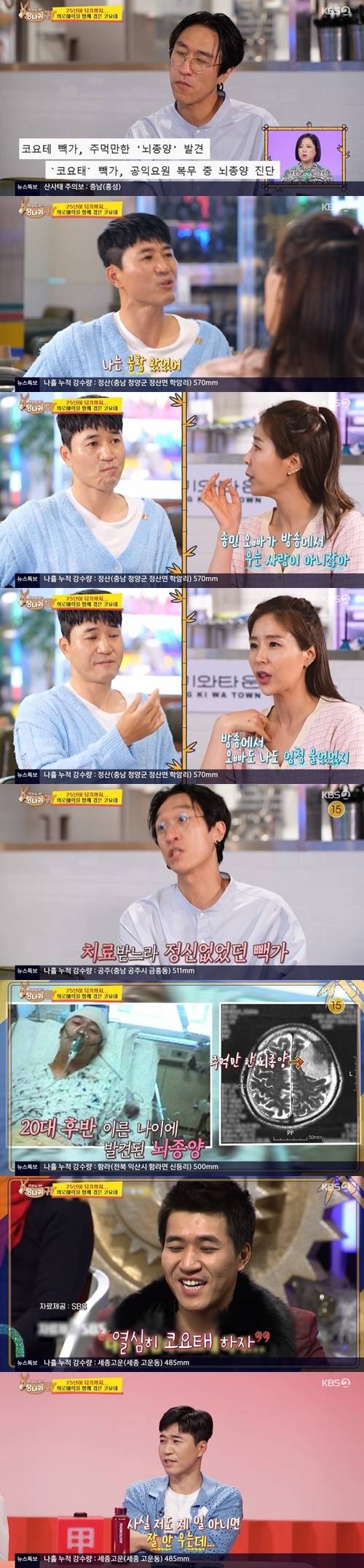 가수 김종민이 멤버 빽가의 뇌종양 투병 당시에 대해 회상했다. 사진=‘사장님 귀는 당나귀 귀’ 방송 캡처