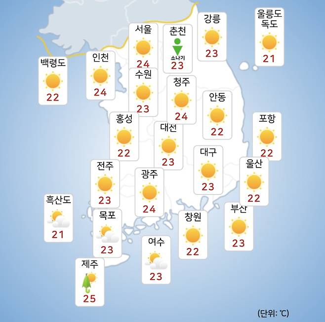 ©기상청: 오늘(21일) 오전 전국날씨