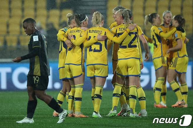 여자월드컵 첫 경기서 승리한 스웨덴. ⓒ AFP=뉴스1
