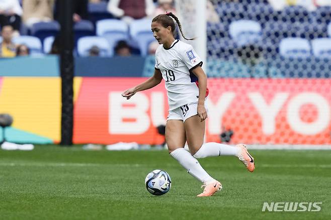 [시드니=AP/뉴시스]여자축구대표팀 페어, 월드컵 역대 최연소 데뷔. 2023.07.25.