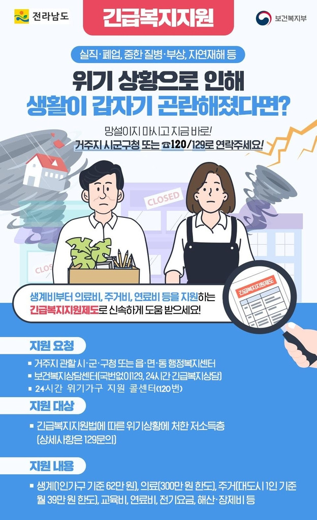 긴급복지지원 홍보물 [연합뉴스 자료]