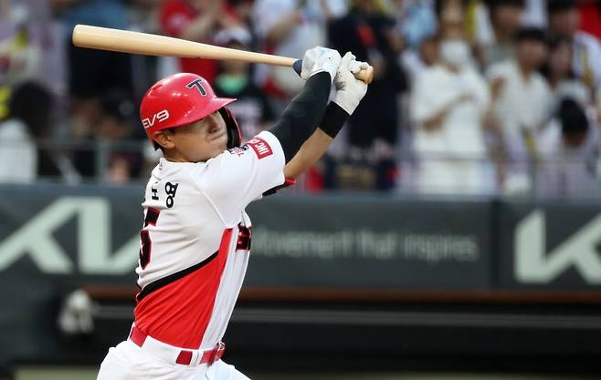 ▲2루타 때리는 김도영 사진 : 연합뉴스