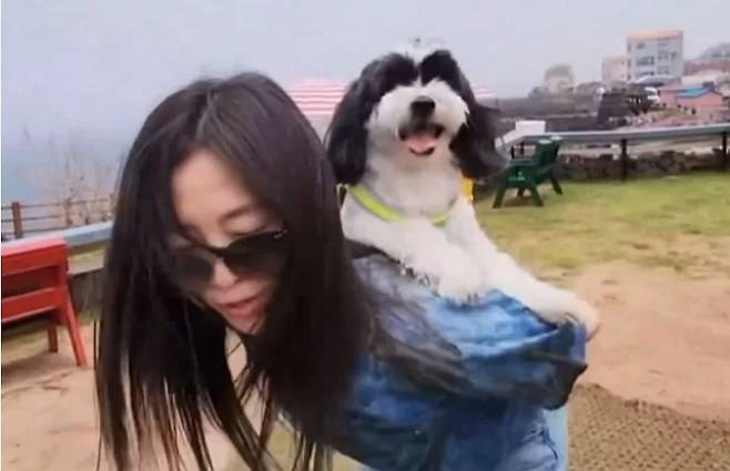 가수 장필순과 애견 까뮈 [JIBS 캡처]