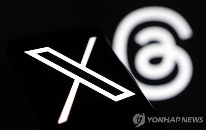 X와 스레드 [로이터=연합뉴스 자료사진. 재판매 및 DB 금지]