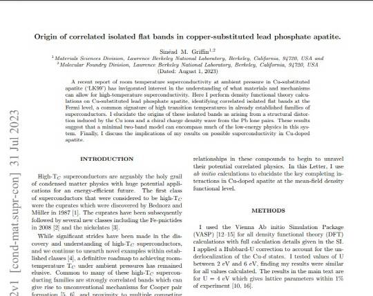 미 로렌스버클리국립연구소 연구진이 아카이브에 공개한 초전도체 시뮬레이션 결과.  <자료:아카이브>