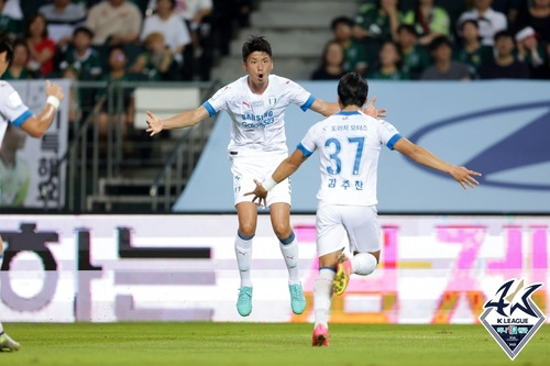 기뻐하는 한호강 [한국프로축구연맹 제공. 재판매 및 DB금지]