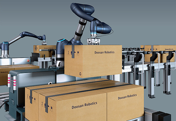 Doosan Robotics Inc.’s collaborative robots. [Courtesy of Doosan Robotics]