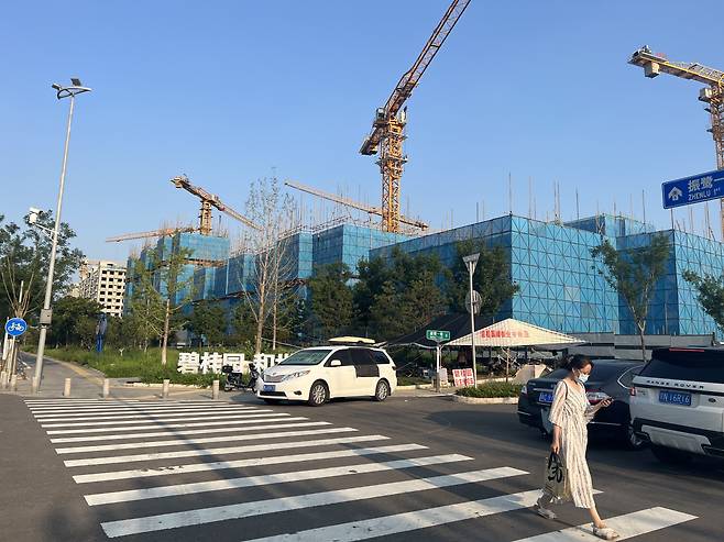 15일 중국 베이징의 비구이위안 아파트 건설 현장./베이징=이벌찬 특파원