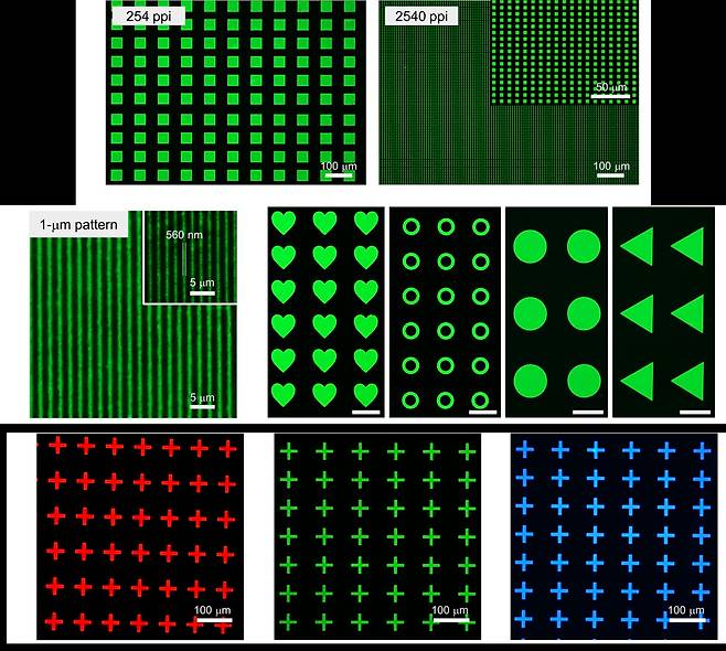 연구팀이 개발한 공정을 통해 제작된 다양한 패턴.[KAIST 제공]