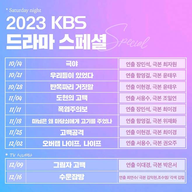 KBS '드라마스페셜·TV시네마 2023' [KBS 제공. 재판매 및 DB 금지]