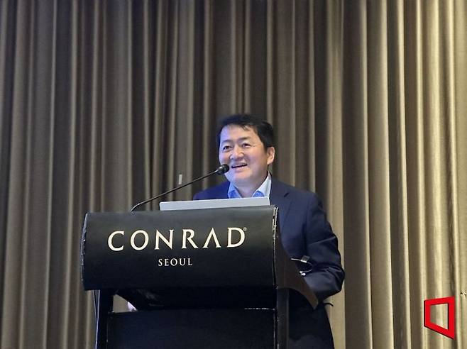 배지수 지놈앤컴퍼니 대표가 21일 서울 영등포구 여의도에서 열린 기자간담회에서 발언하고 있다.[사진=이춘희 기자]