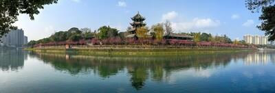 Wangjianglou Park in Wuhou district, Chengdu,  Sichuan province is known for its ancient buildings and rare varieties of bamboo.