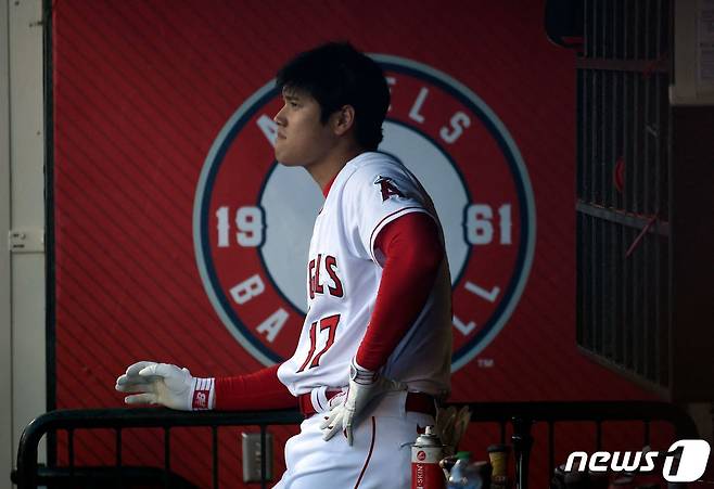 부상으로 남은 시즌 마운드에 오를 수 없게 된 오타니. ⓒ AFP=뉴스1