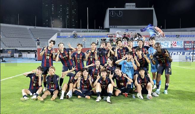 수원FC 위민 선수들 모습.  [한국여자축구연맹 제공 자료사진. 재판매 및 DB 금지]