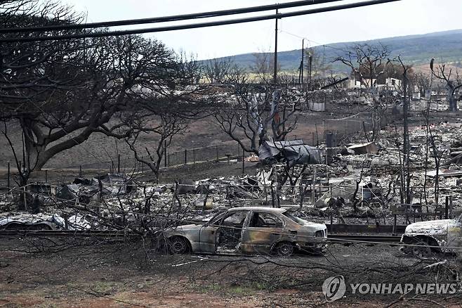 폐허 된 하와이 [AFP 연합뉴스]