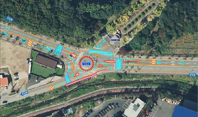 용인특례시가 법무연수원사거리에 회전교차로를 설치한다. 사진은 설치 구상도. / 사진제공=용인특례시