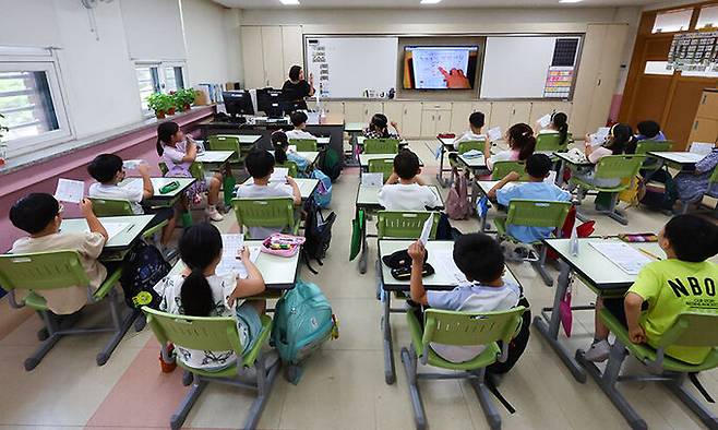 서울의 한 초등학교 교실 모습. 연합뉴스