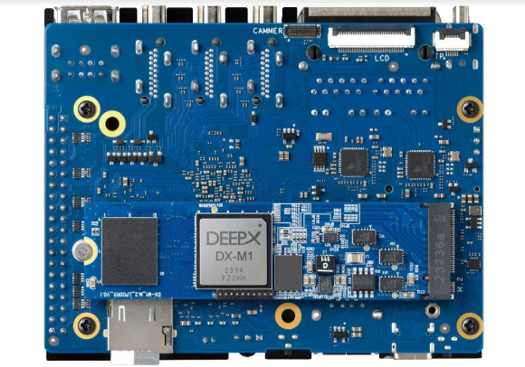 딥엑스 NPU가 탑재된 M.2 모듈과 연동한 오픈 플랫폼 보드 오렌지파이 [사진=딥엑스 ]