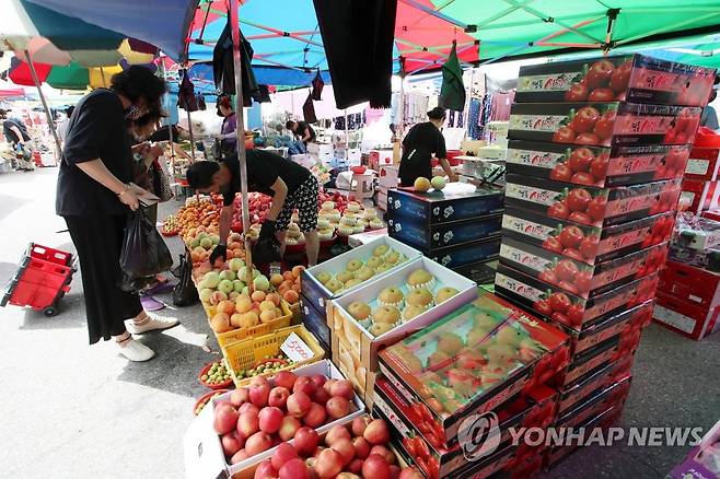 추석 차례상 준비하는 시민들 [연합뉴스 자료사진]