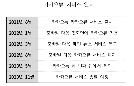 ▲ 카카오뷰 서비스 일지