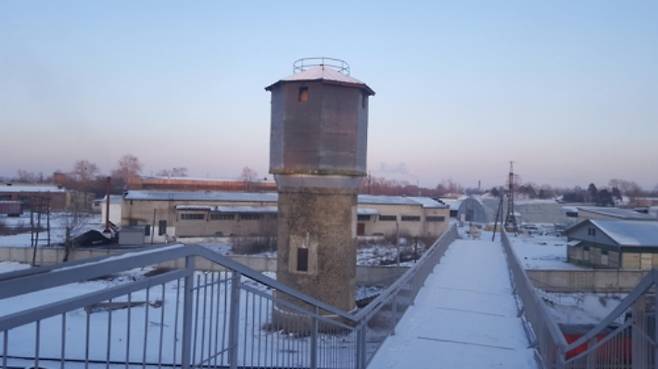 러시아 스보보드니 체스노코프역의 급수탑. 1921년 6월 28일 자유시 참변의 현장. 연합뉴스