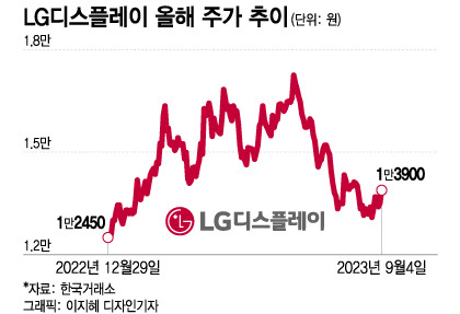 LG디스플레이 올해 주가 추이