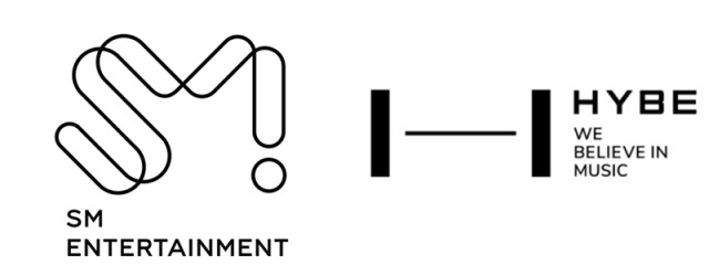 SM엔터테인먼트·하이브 로고. / SM엔터테인먼트·하이브