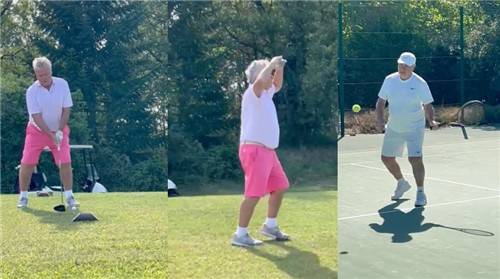 골프채, 테니스 라켓 휘두르는 히딩크 감독 [송준섭 강남제이에스병원 원장 제공. 재판매 및 DB 금지