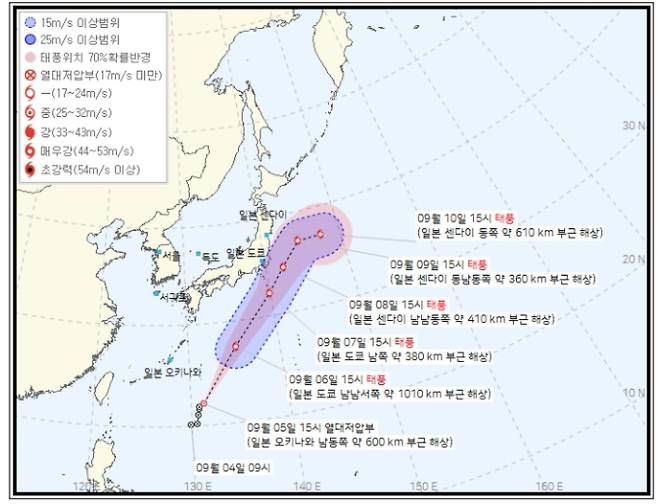 ⓒ기상청: 태풍 13호 윈욍(YUN-YEUNG) 예상경로