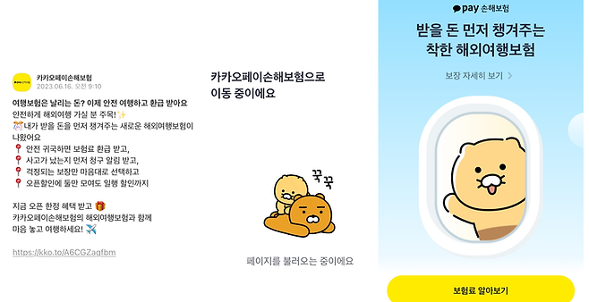 카카오페이손해보험 여행자보험 가입 화면 캡쳐.ⓒ데일리안 김재은 기자