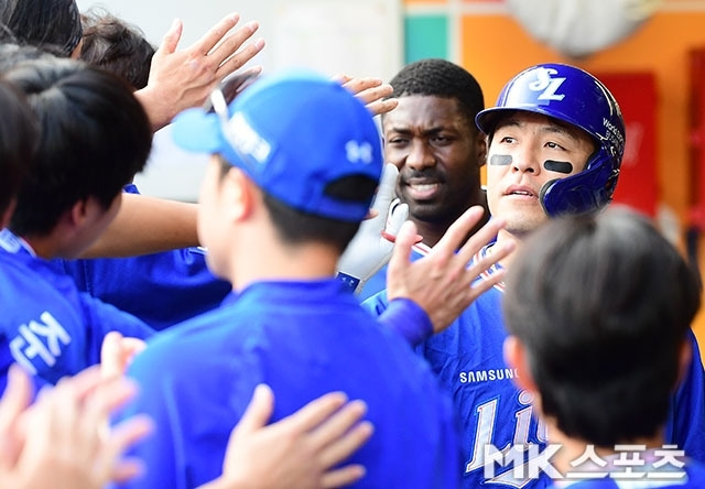 삼성 포수 강민호가 부상 복귀 뒤 쐐기 적시타를 날려 존재감을 보여줬다. 사진=김영구 기자