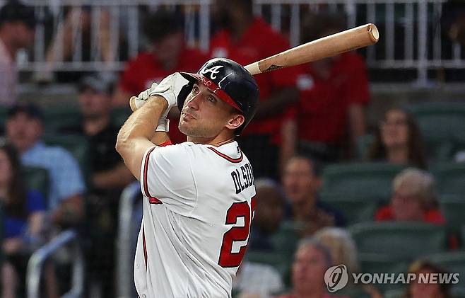 시즌 45호 홈런을 친 애틀랜타 맷 올슨 [AFP/게티이미지=연합뉴스]