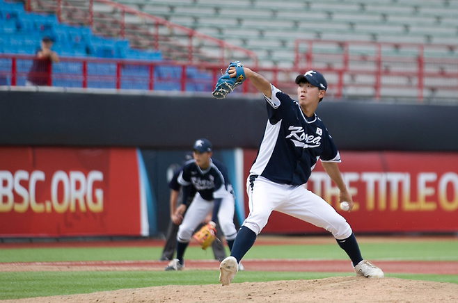 대표팀 좌완 에이스 황준서(장충고)는 정말 최선을 다했다. 사진=WBSC 제공