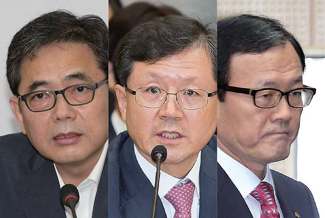 김만배의 '성대 동문' 곽상도 전 국민의힘 의원, 윤갑근 전 대구고검장, 이순우 전 우리은행장(왼쪽부터) ⓒ시사저널 박은숙, 최준필·연합뉴스