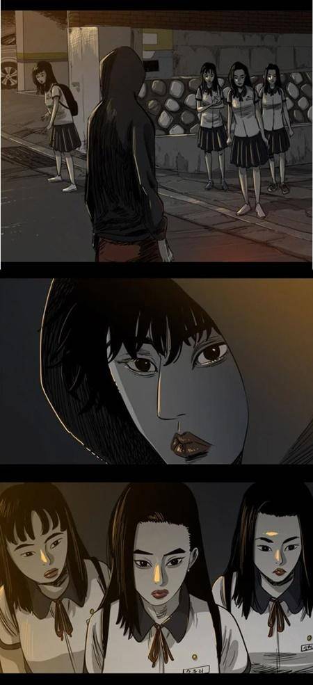 인물의 눈동자를 통해서도 대사보다 풍부한 내용을 전달하는 웹툰 '옆집 이방인'은 작가 특유의 그림체가 매력적이다. 카카오웹툰 스튜디오·카카오엔터테인먼트 제공