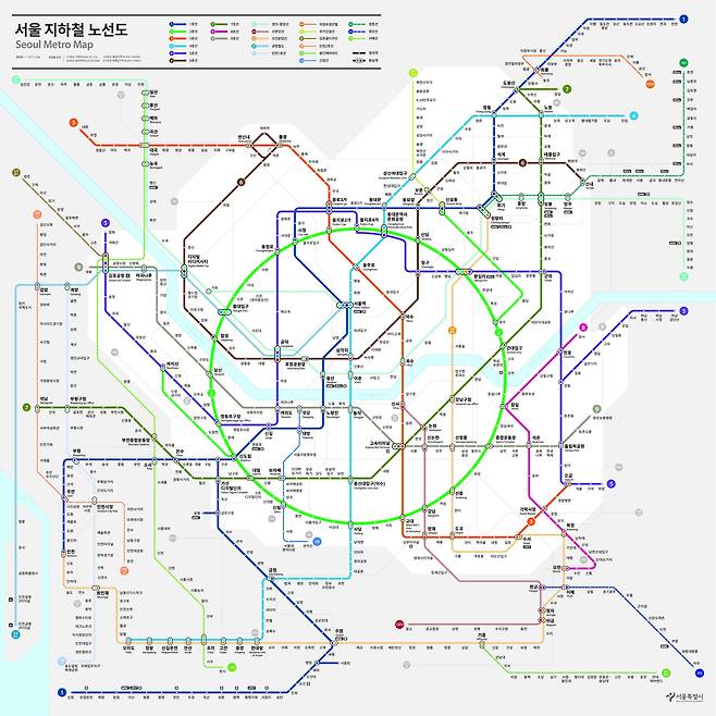 서울 지하철 개선 노선도. (서울시 제공)