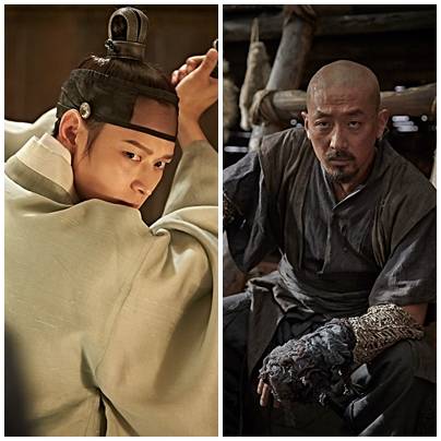 영화 '군도'에서 호흡을 맞춘 강동원(왼쪽)과 하정우. 사진제공=쇼박스