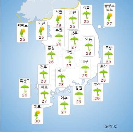 ⓒ기상청: 오늘(16일) 전국날씨