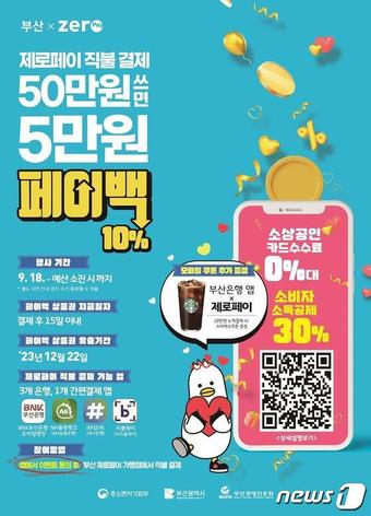부산 제로페이 10%환급 행사 홍보 포스터(부산시청 제공)