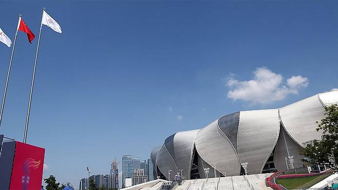 항저우 아시안게임 개회식 리허설이 열린 중국 항저우 올림픽 스포츠 센터 스타디움 [자료사진: 연합뉴스 제공]