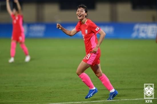 이은영은 미얀마전에서 A매치 데뷔골을 터뜨렸다. 사진=대한축구협회 제공